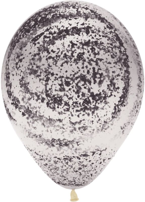164267 Ball (12''/30 cm) Graffiti, Marble pattern, Transparent (390), crystal, 25 pcs.