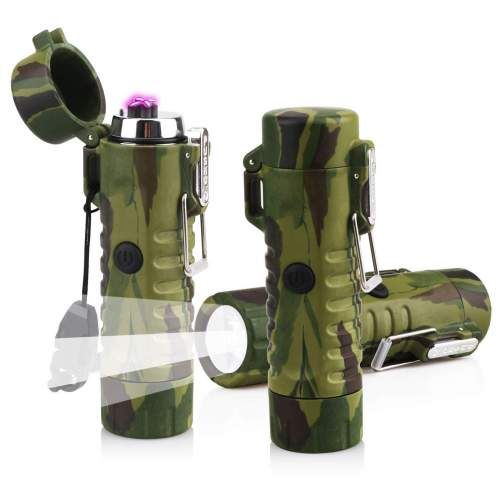 Electronic two-arc lighter with moisture protection and flashlight wholesale
